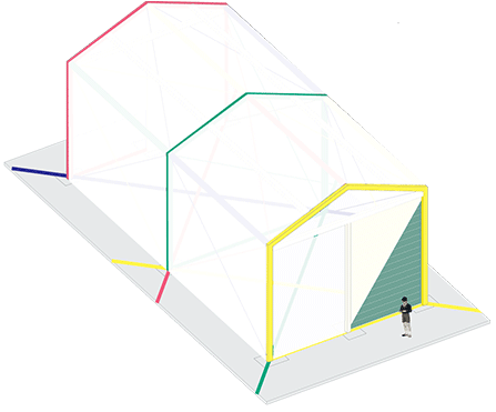 multicolor pavilion by martin pelaez