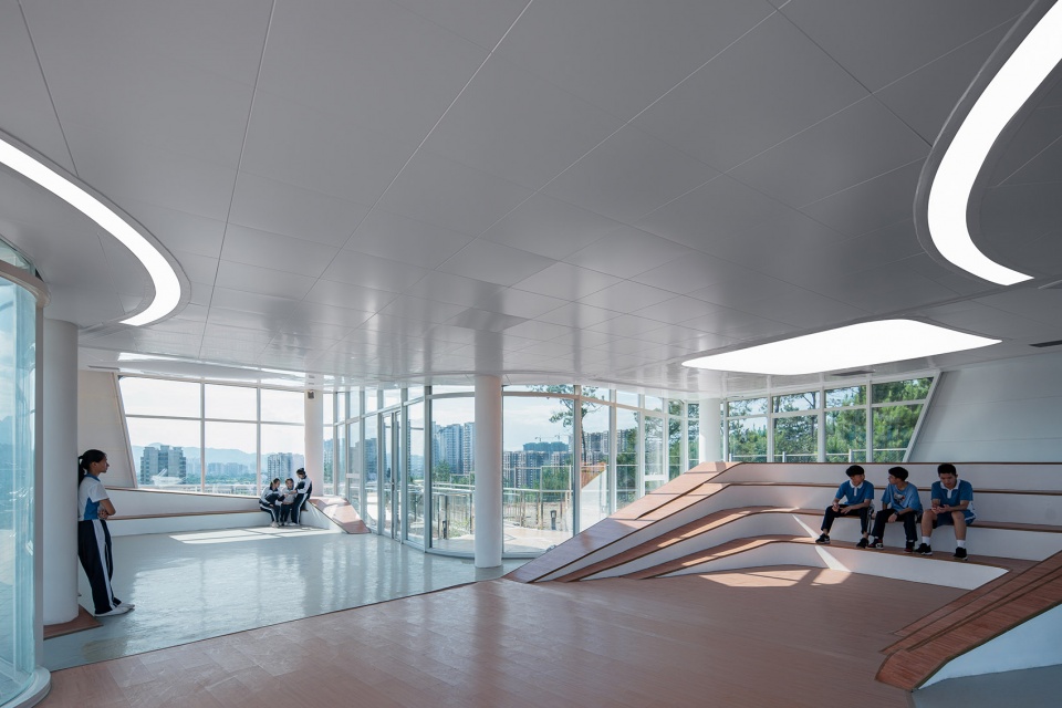 inside the mountain student club of heyuan senior high school by yuanism architects
