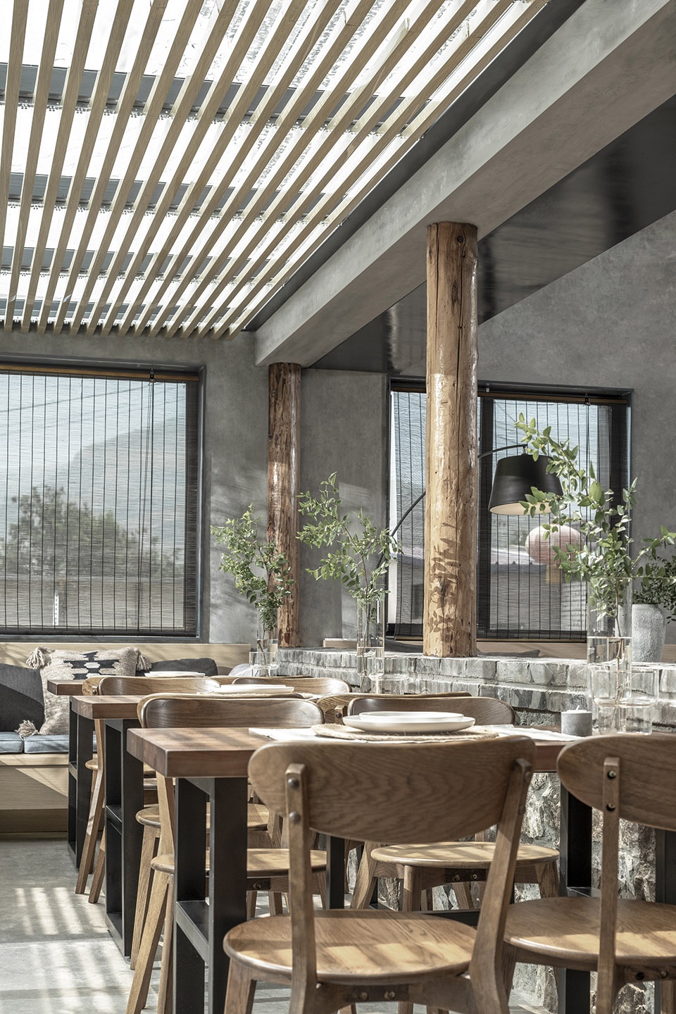 the shared village space evolution of red fruit tree small tavern by evolution design