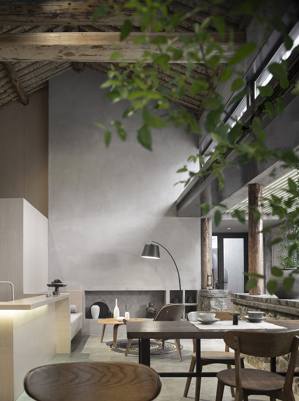 the shared village space evolution of red fruit tree small tavern by evolution design