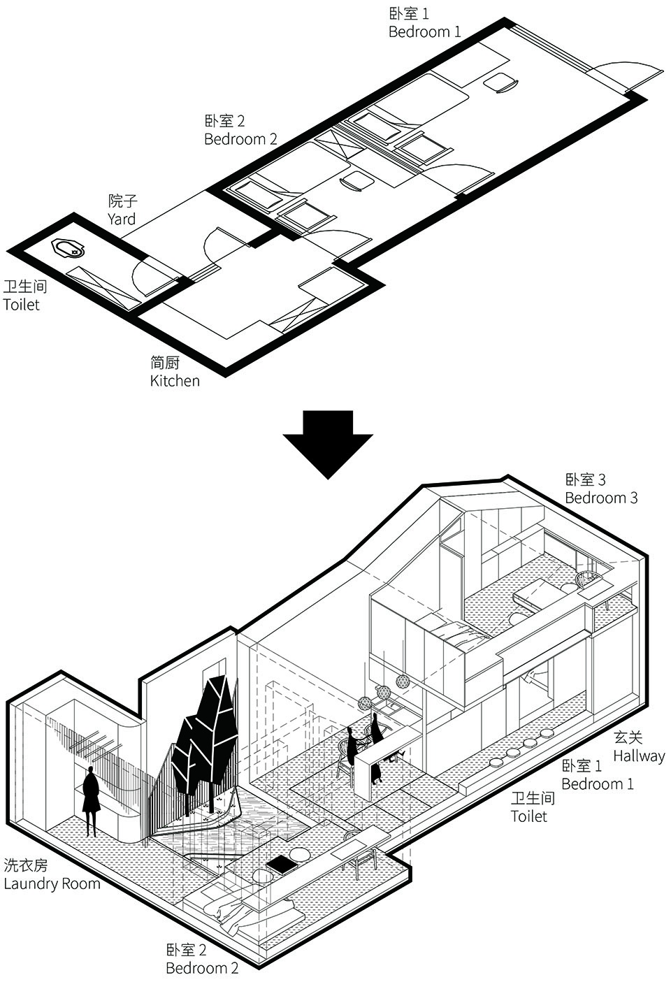 64 dongrongxian hutong renovation china by bazuo architecture studio