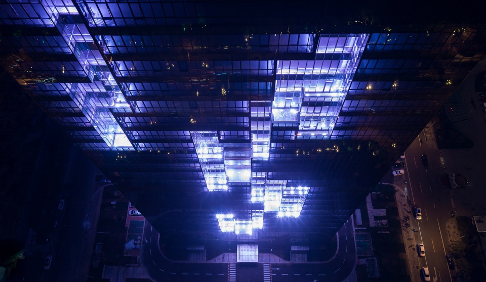 illumination design of huijin international financial center china by purilighting