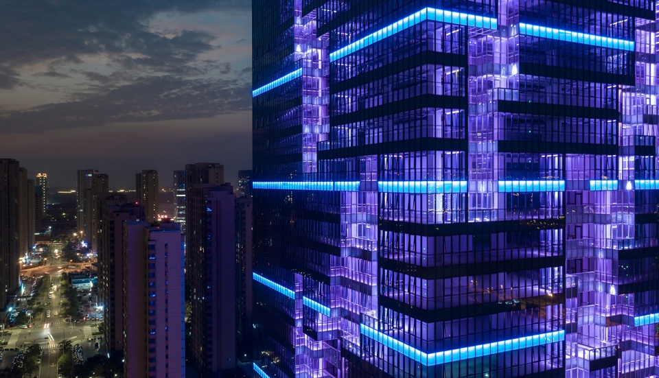 illumination design of huijin international financial center china by purilighting