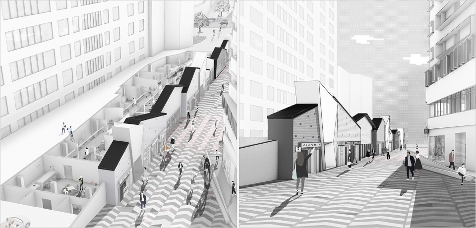 nanheng pedestrian street china by moon architects