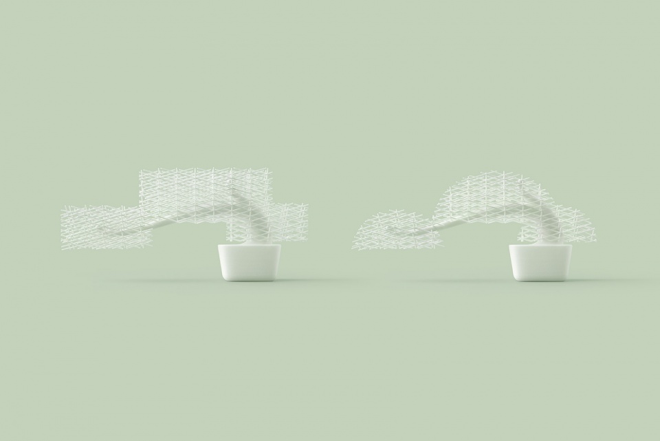 Grid bonsai by nendo