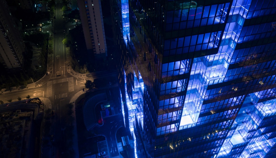 illumination design of huijin international financial center china by purilighting