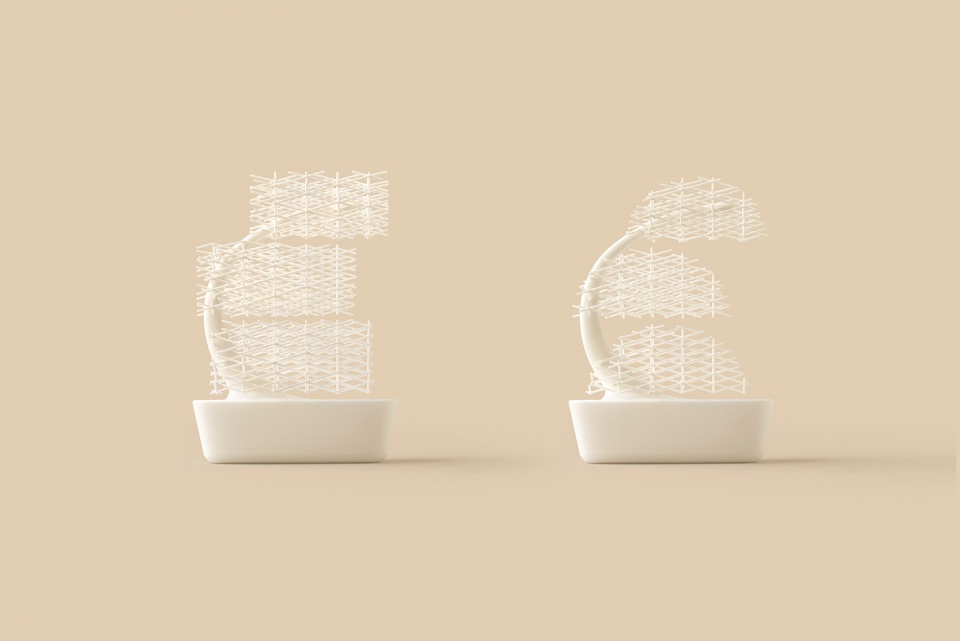 Grid bonsai by nendo