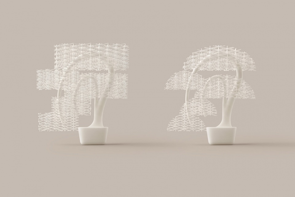 Grid bonsai by nendo