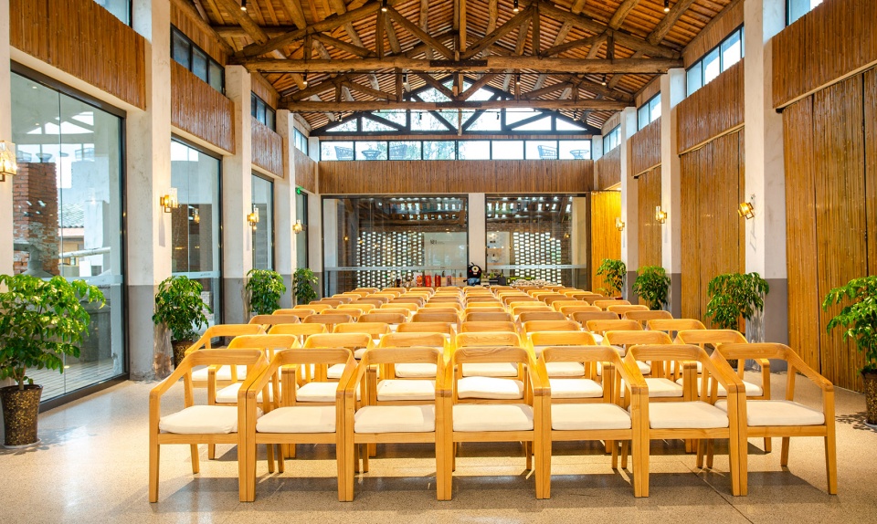 reconstruction design of the rural living room in oct southbank village china by zhushengxuan studio