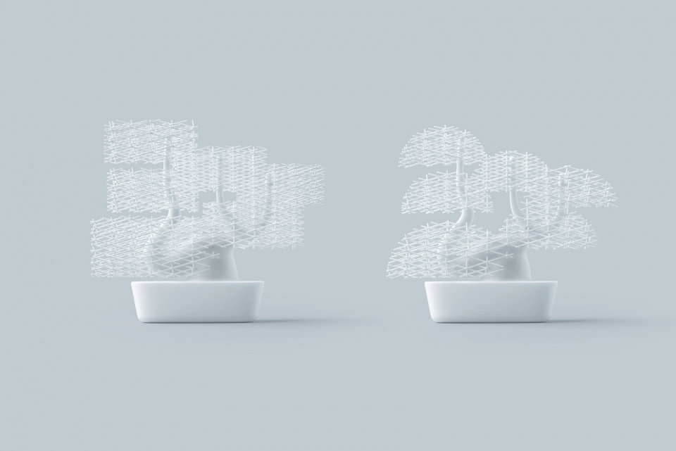 Grid bonsai by nendo
