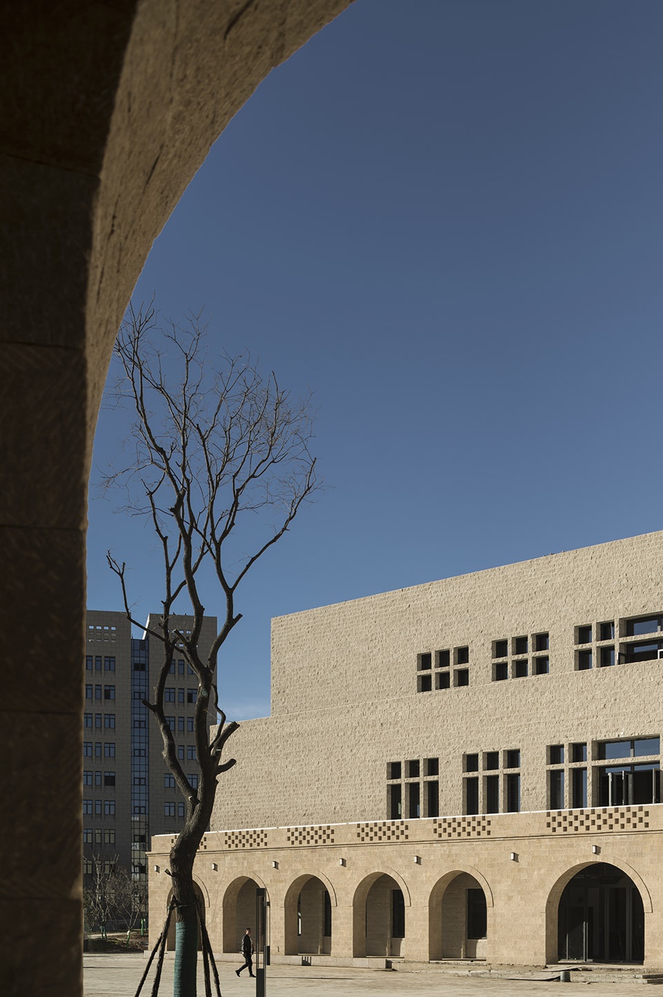 a complex of library museum and history museum of yanan university new campus china by architectural design research institute of tsinghu...