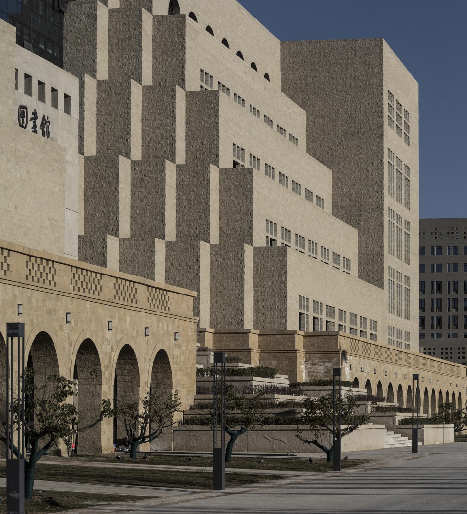 a complex of library museum and history museum of yanan university new campus china by architectural design research institute of tsinghu...