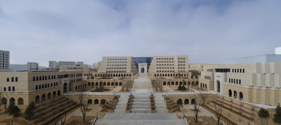 a complex of library museum and history museum of yanan university new campus china by architectural design research institute of tsinghu...
