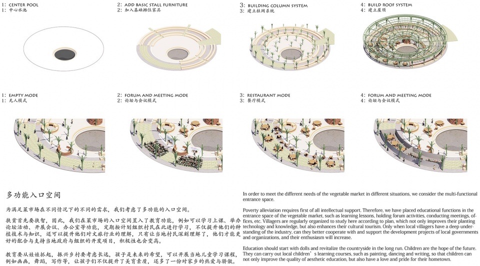 o market water droplets fall into peaceful water china by da architects