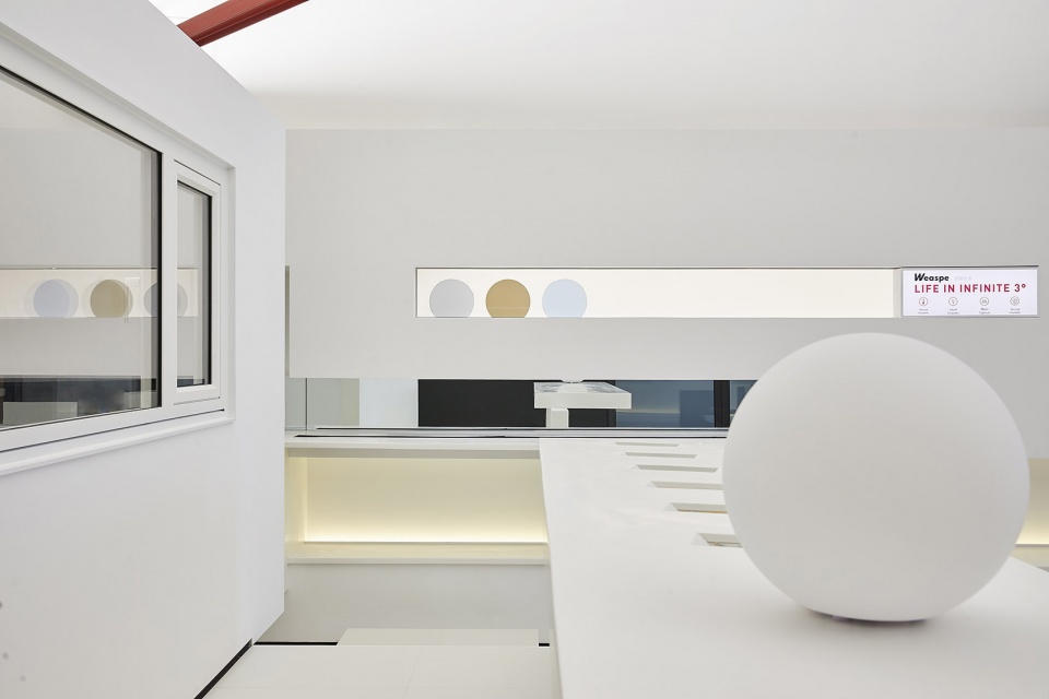 the shape of time windows and doors showroom design china by puju wuy