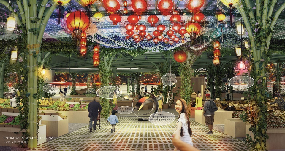 o market water droplets fall into peaceful water china by da architects