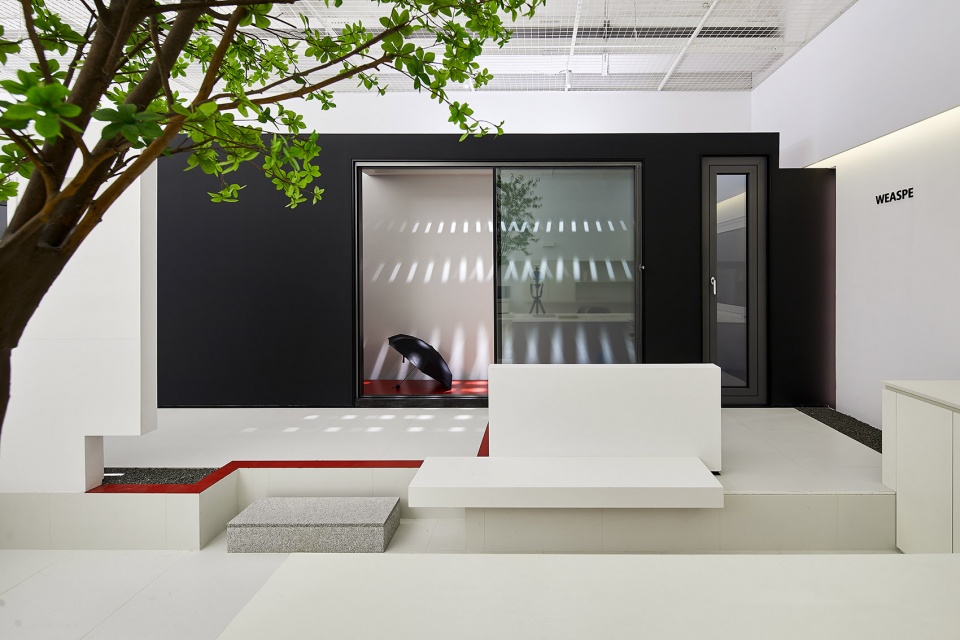 the shape of time windows and doors showroom design china by puju wuy