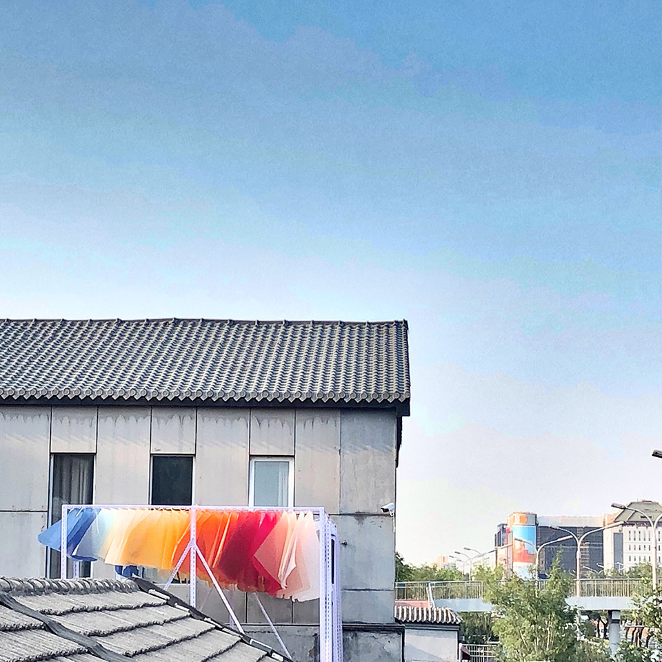 a little nap under the sunset installation by abandoned city bigrice design