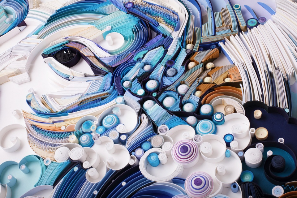 painting with paper paper on the edge by yulia brodskaya