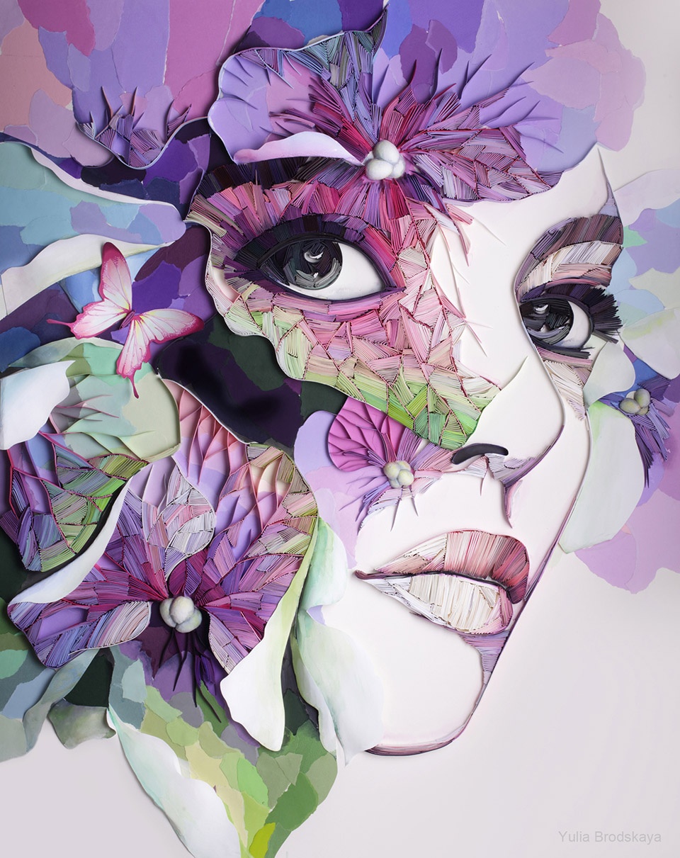 painting with paper paper on the edge by yulia brodskaya