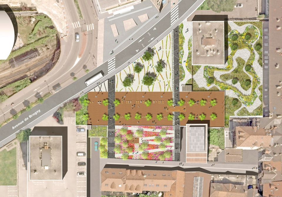 urban space of esplanade paul grimault at annecy by agence aps