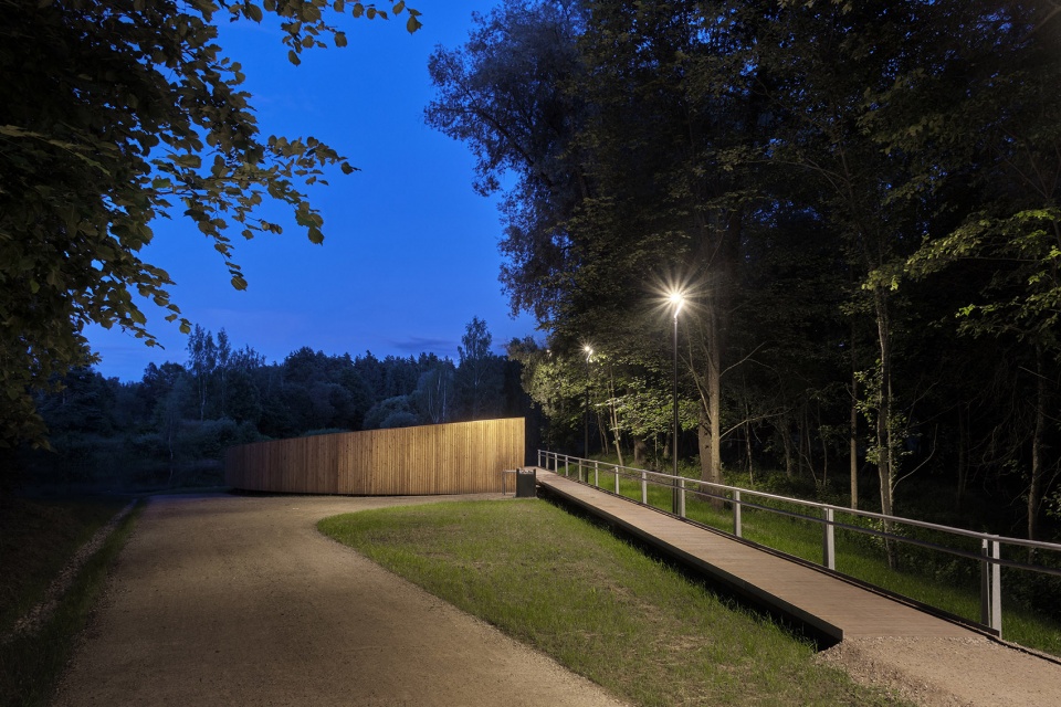 pedestrian path and view terrace in park of senses by didzis jaunzems architecture