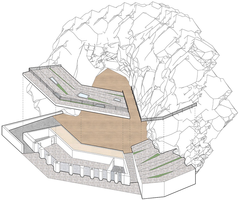 stone nest amphitheatre in weihai china by he wei studio