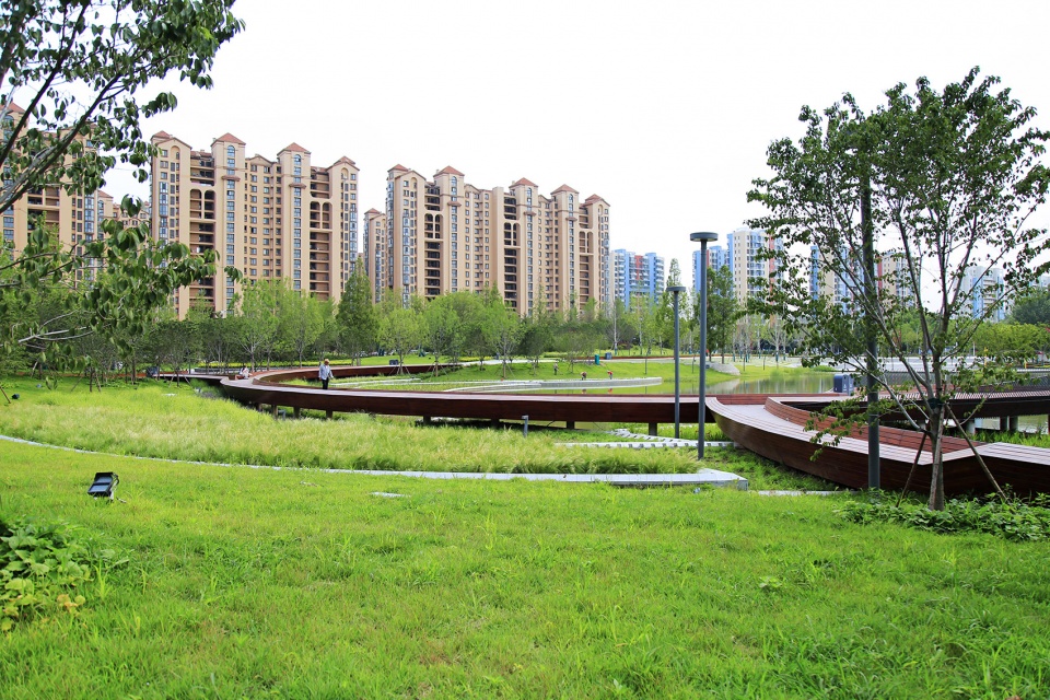 section 1 of the central business district of sanli river park in jiaozhou china by ldg