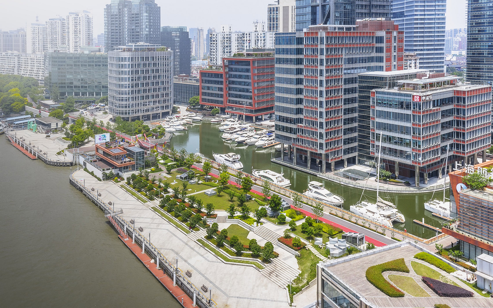 Shanghai north bund riverside mountain block landscape, China by OFFICE ...