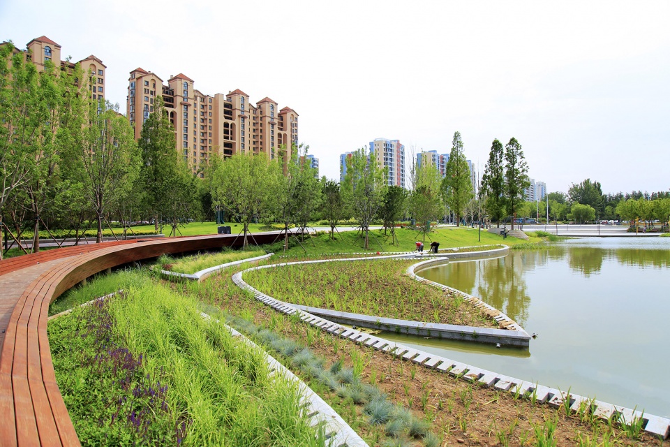 section 1 of the central business district of sanli river park in jiaozhou china by ldg