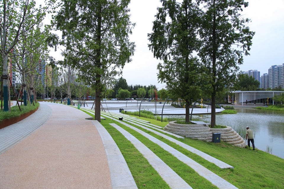 section 1 of the central business district of sanli river park in jiaozhou china by ldg