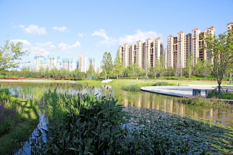 section 1 of the central business district of sanli river park in jiaozhou china by ldg