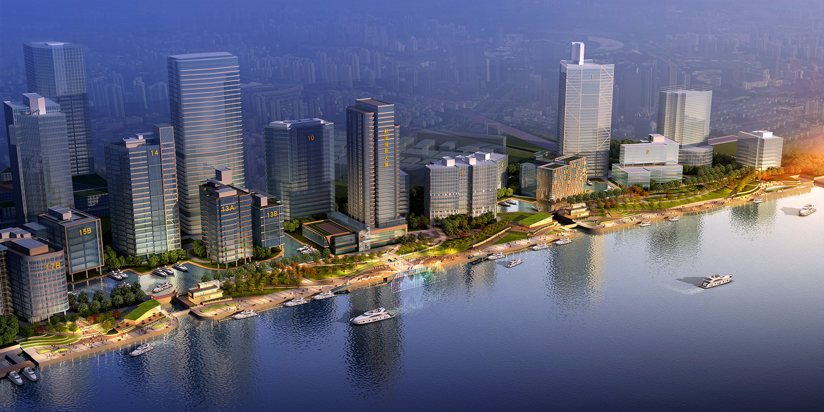 Shanghai north bund riverside mountain block landscape, China by OFFICE ...