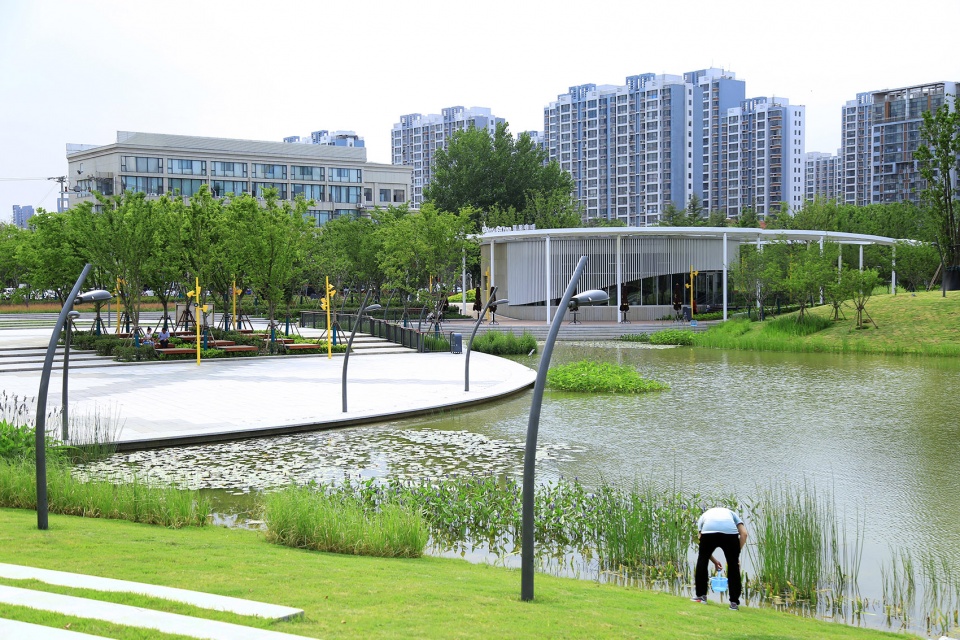 section 1 of the central business district of sanli river park in jiaozhou china by ldg