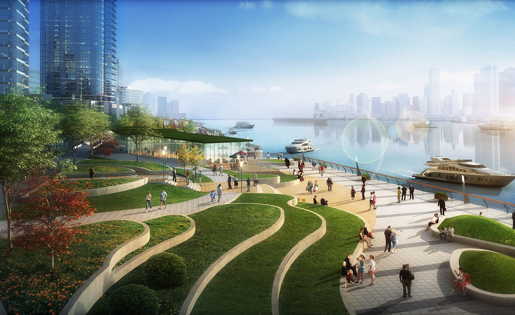 Shanghai north bund riverside mountain block landscape, China by OFFICE ...