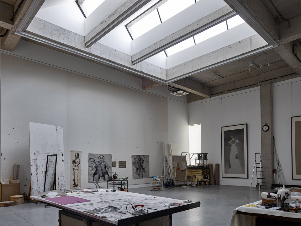 ▼国画室和二层书房,studio for chinese painting with   study room