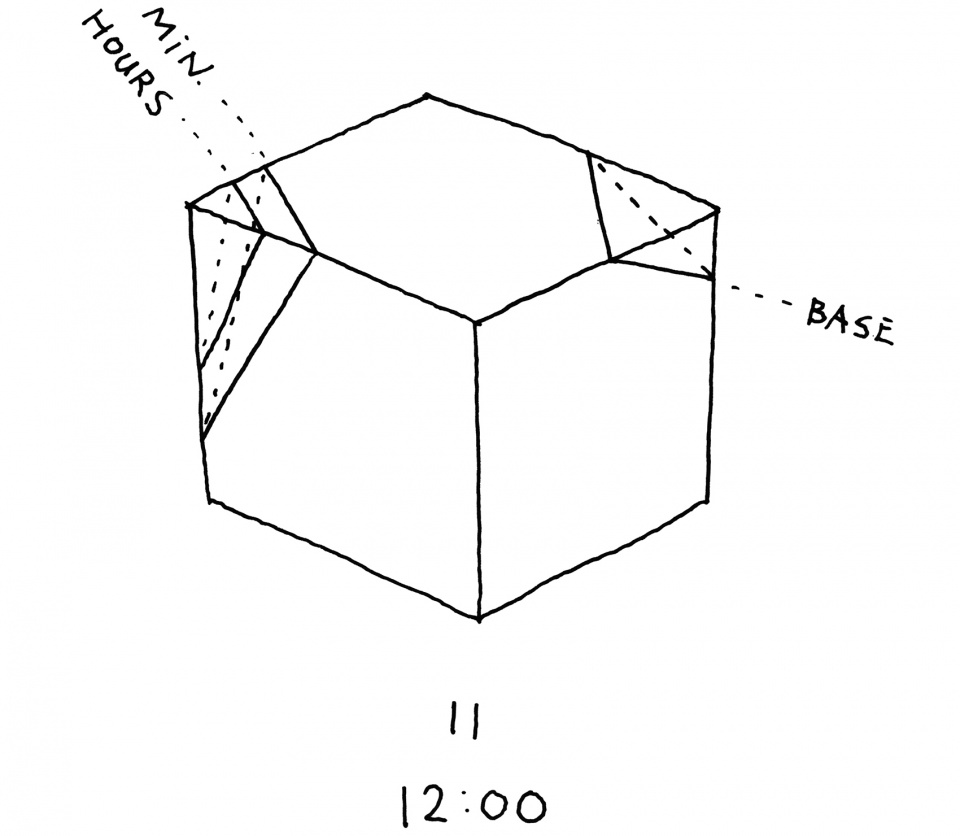 cubic clock by nendo