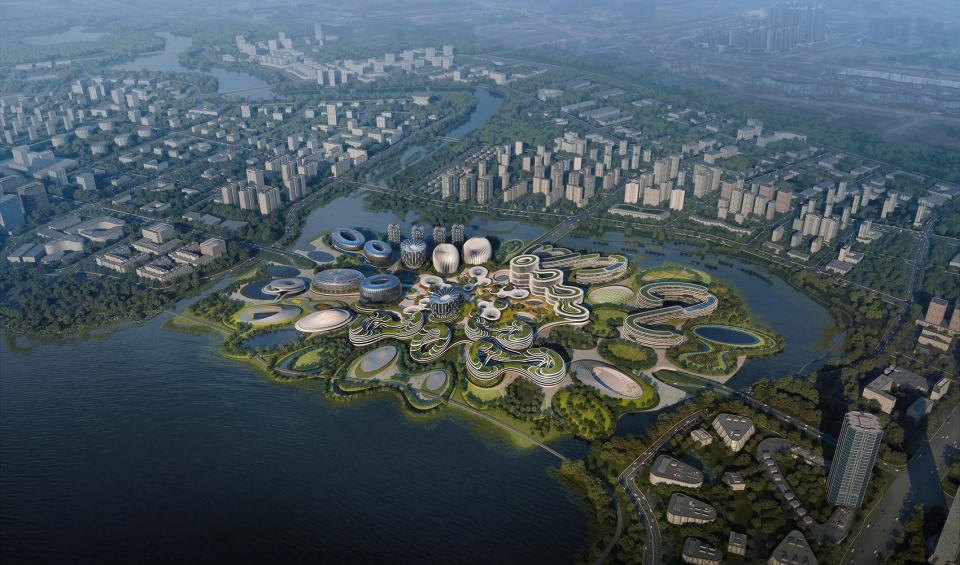 unicorn island masterplan first building nears completion zaha hadid architects