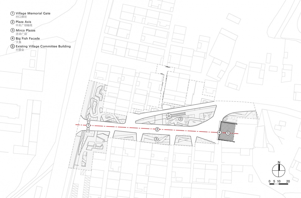 big fish revitalization of qinquan village plaza china by architectural design and research institute of tsinghua university