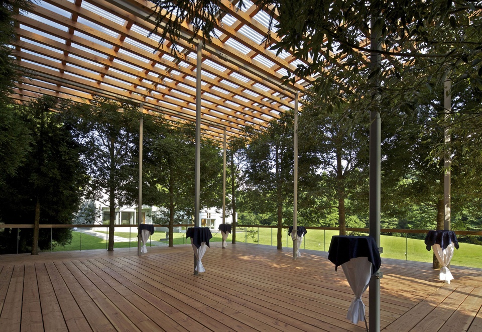 white arbor and open air theater maezawa garden by a p l design workshop