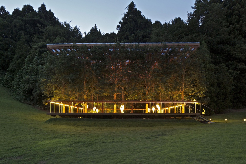 white arbor and open air theater maezawa garden by a p l design workshop