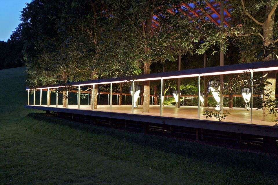 white arbor and open air theater maezawa garden by a p l design workshop