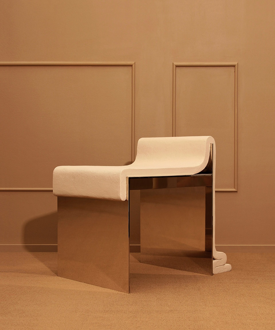concrete melt chair by bower studios