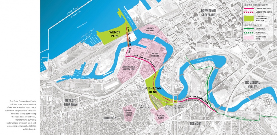 2019 asla analysis and planning award of honor the cleveland flats connections plan connecting a missing link by cmg landscape architecture