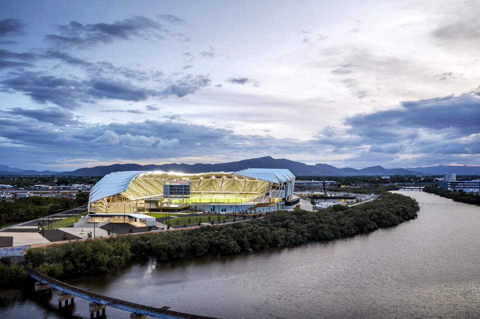 queensland country bank stadium by cox architecture