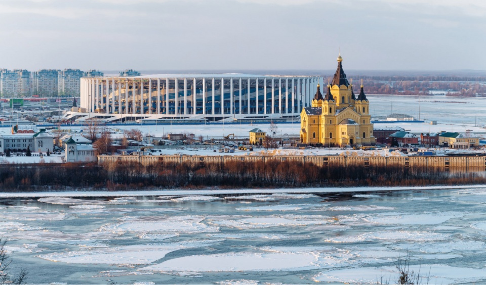 the football stadium in nizhny novgorod by pi arena