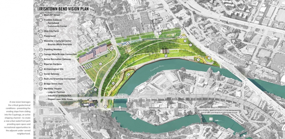 2019 asla analysis and planning award of honor the cleveland flats connections plan connecting a missing link by cmg landscape architecture