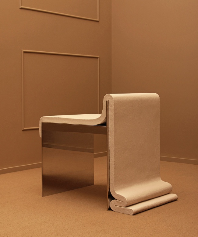 concrete melt chair by bower studios