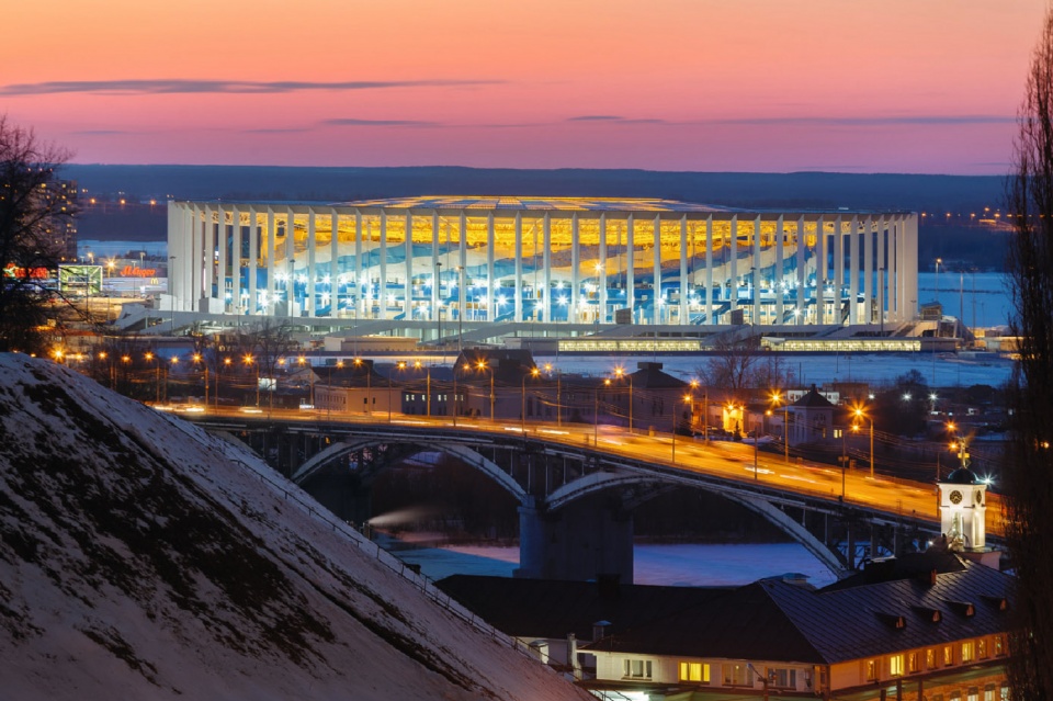 the football stadium in nizhny novgorod by pi arena