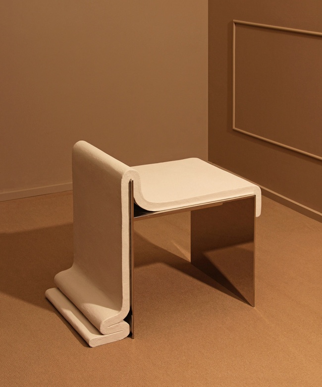 concrete melt chair by bower studios